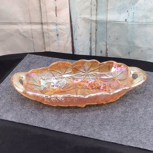 Tray, Iridescent with embossed flowers